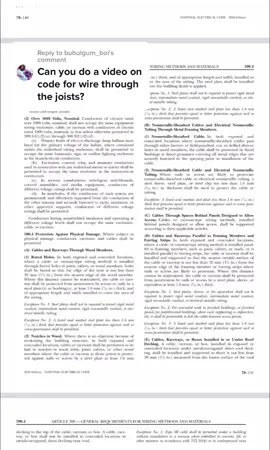 Replying to @bubulgum_boi NEC requirements for bored holes. Don’t forget to read the exceptions. #fyp #fypシ #electrician #electrical #electric #framing #construction #build #DIY #Home #house #homeinspection #homeinspector #electricalinspector #inspectiontherapy #inspectortok #realestate #wow #nec #code #wiring 