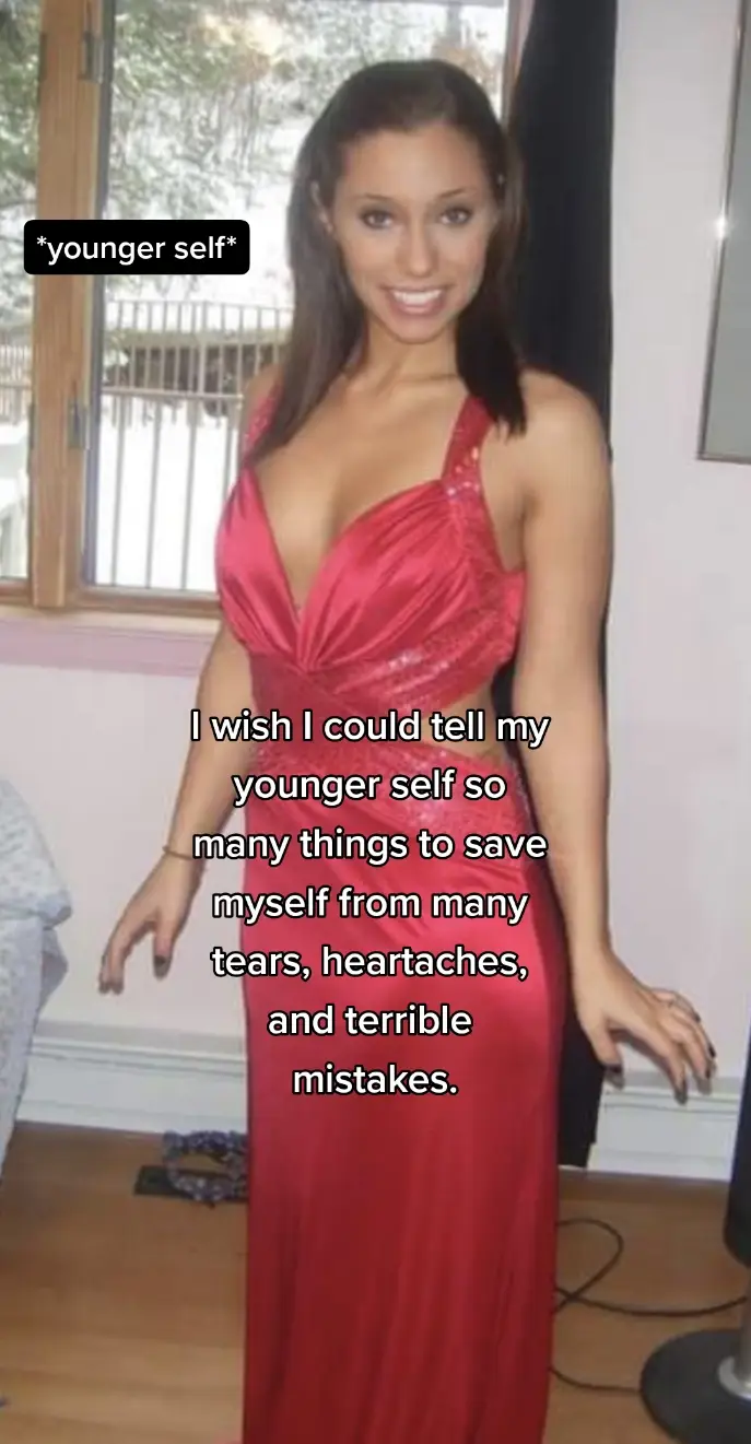 I wish I was able to tell my younger self all these things because I spent so many years in my late teens and early twenties hating myself for every little thing I could. I stayed in relationships, and kept friendships that didn't help me become a better person, it only hurt me from being so toxic. it took me way too long to learn what happiness really felt like. #justamom603 #WomenOfTikTok #adviceforwomen #mentalhealthtiktoks 