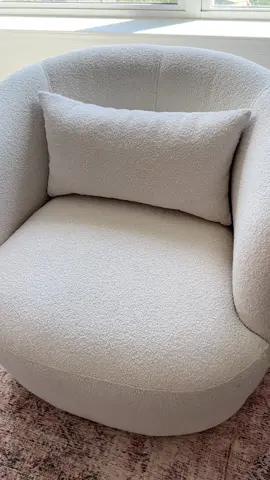 best cb2 boucle accent chair dupe out there for less than HALF the price 🫶🏻  #cb2dupe #bouclechair #boucle #accentchair #swivelchair #cb2bouclechair #livingroomideas #whiteaccentchair #wayfairfinds #wayfairaccentchair 
