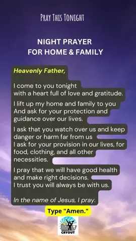 Pray This Tonight #goodnight #sweetdreams #nightprayer #prayer #christiantiktok #cryoutreach 