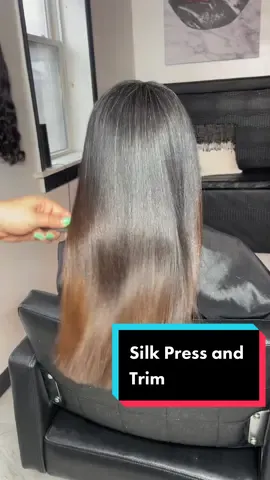 This silk press took almost 3 hours 😭 #hairtok #pittsburghhairstylist #silkpress #naturalhair #hairgoals 