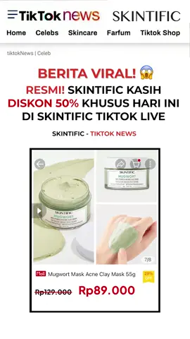 ‼️ SKINTIFIC PAYDAY SALE ‼️ SKINTIFIC lagi mengadakan promo besar-besaran loh! 😉 Dapatkan harga promo nya sekarang ✨ #skintificid #diskonskintific #paydaysale #mugwort #claymask 