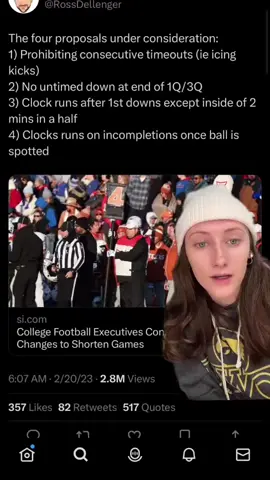 How do you feel about these proposed rules to make CFB games shorter? @lucysportsjokes #cfb #ncaa 
