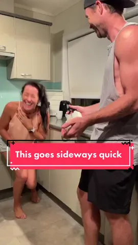 This goes sideways real quick 💨😆 @Jojo Legg #mikeandjoelle #husbandwife #marriedlife #couplecomedy #newzealand #marriagehumour #boxingalleymike #parents #parenthacks #funnyvideos #marriagecomedy #mijo 