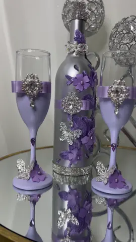Silver and lilac 16 glass champagne set 🥂💜✨ #champagne #copas #quinceañera #misxv #SmallBusiness #xv 