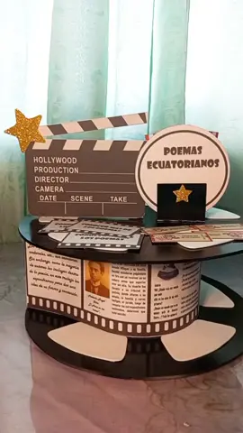Maqueta para exposición  de Poemas Ecuatorianos. Temática cinematografía. #maqueta #trabajoescolar #tiktok #cinematography #poemas 