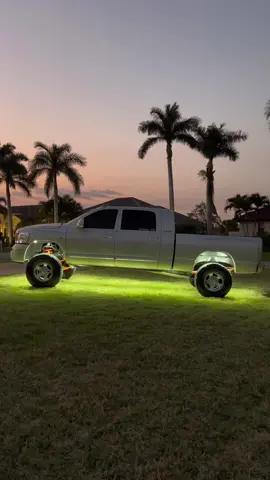 Finally got the Megacab Lit up with @freedomlightingsupply 20pc pure white rock light kit 🛸😎 #freedomlightingsupply 