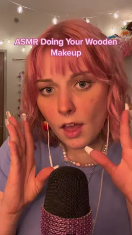 Full tingly video on YouTube: Maddie Leigh ASMR 💗✨☁️💄 #asmr #fyp #sleep #relax #tingles #woodenmakeup #woodenmakeupasmr #roleplay #makeup #tapping 