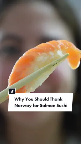 Did you know Salmon Sushi is a Norwegian invention? You have Bjorn Erik Olsen to thank for them, well him and a surplus of salmon in Norway.  #foodfacts #sushi #salmonsushi 