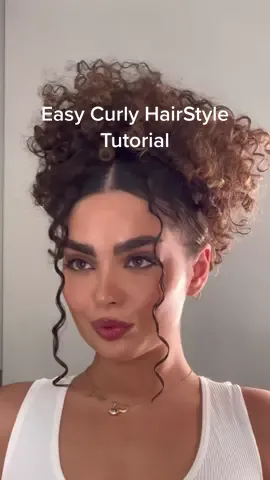 Easy cute & classy #curlyhairstyle 💜✨ all products are listed in the comments☂️ #curlyhairstyles #curlyhairjourney 