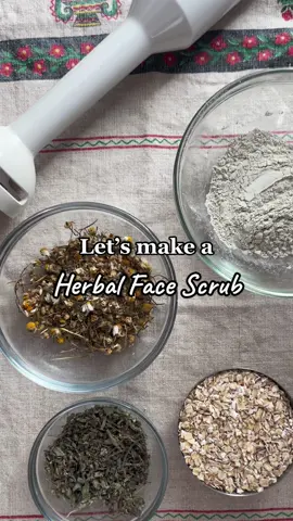 DIY HERBAL FACIAL SCRUB✨I love using this as part of my night routine. Recipe at the end! #diyskincare #herbal #fypシ #crunchymom #diybeauty #skincare 