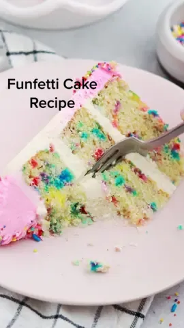 FUNFETTI CAKE (recipe below) 🥳 it’s the most celebratory cake of all, which is why it made the cover of my book, Anyone Can Cake! This recipe is extra moist, has amazing vanilla-almond flavor, is perfectly saturated with sprinkles, and will make anyone’s day: ⁣ ⁣ FUNFETTI CAKE⁣ Yield: 3 6-inch layers or 2 8-inch layers⁣ ⁣ INGREDIENTS⁣ 2¾ cups (290g) sifted cake flour⁣ 2 tsp baking powder⁣ ½ tsp baking soda⁣ 1 tsp salt⁣ ¾ cup (170g) unsalted butter, room temp⁣ 1½ cups (300g) granulated sugar⁣ 2 large eggs + 2 large egg whites, room temp⁣ 1 tsp pure almond extract⁣ 2 tsp pure vanilla extract ⁣ ½ cup (120g) sour cream, room temp⁣ 1 cup (240ml) whole milk, room temp⁣ ½ cup (100g) rainbow sprinkles*, coated in 2 tsp flour⁣ ⁣ INSTRUCTIONS⁣ 1. Preheat oven to 350°F/177ºC. Grease and line three 6-inch or two 8-inch round cake pans. ⁣ 2. Whisk together the sifted cake flour, baking powder, baking soda and salt in a medium bowl. Set aside. ⁣ 3. In the bowl of a stand mixer fitted with the paddle attachment (or a hand mixer w/ large bowl), beat the butter on high for 2 minutes, until creamy. Add the sugar and mix at medium-high for 2 minutes, scraping the bowl and paddle as needed. Turn the mixer to low and add the eggs and egg whites, one at a time, mixing until just combined. Add the almond extract, vanilla and sour cream, then beat on high for 1 minute. ⁣ 4. Turn the mixer off and add the flour mixture all at once. Mix on low until just combined, then slowly pour in the milk while continuing to mix on low for another 30 seconds. ⁣ 5. Fold the flour-coated sprinkles into the cake batter. Divide evenly between the prepared cake pans and bake for 32 to 36 minutes.⁣ ⁣ *My favorite sprinkles to use in funfetti cake batter are @sprinklepop Ultimate Rainbow Jimmies. They don’t bleed their color!⁣ ⁣ Pair this cake with any frosting at sugarandsparrow.com or find the vanilla-almond buttercream recipe in my book, Anyone Can Cake (out Feb 28th)!⁣ ⁣ #funfetti #f#funfettik#funfetticakek#confetticake #cakerecipe##sprinklese#vanillacakea#anyonecancakee#cakesngfun#bakeelovers #partycake #asmrfood#