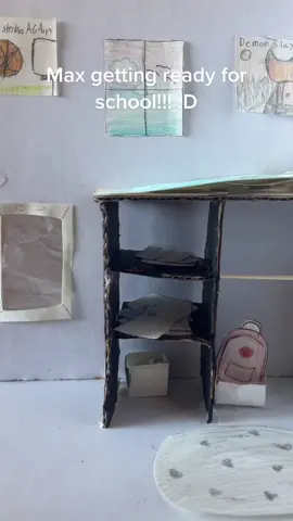 Max getting ready for school! #cute #fyp #floppa #caracal #paperanimal #school 