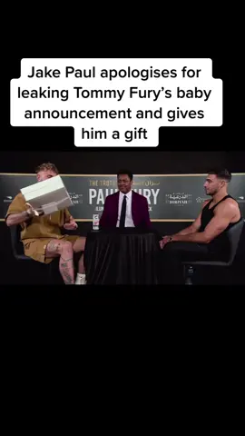 Jake Paul gives Tommy Fury’s baby Bambi a present to say sorry for announcing her birth #jakepaul #tommyfury #mollymae #bambi #pressconference #foryoupage #2023 #babybambi 