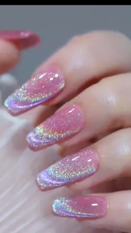 Pink color +rainbow cat eyes gel #nails #nailart #nailtutorial #nailtech #diynailsathome #diynails #cateyenails 