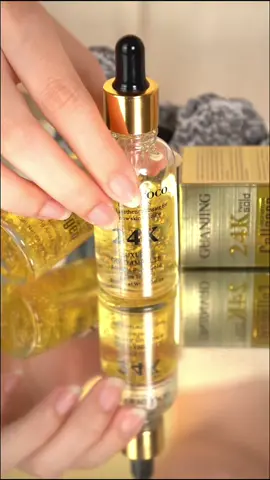 24k gold essence reduce fine lines and dry skin #24kpuregold #24faceeserum 