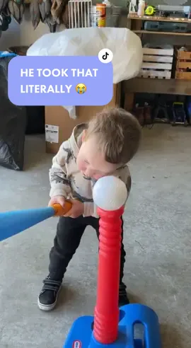 At least he's coachable... 😭 #thegist (c/o @Mika) #repost #baseball #MLB #teeball #tballseason #kidsoftiktok #sports #wholesome #cute 