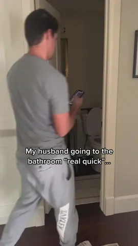 I will never understand why it takes so long 😅 #husband #bathroom #relatable 