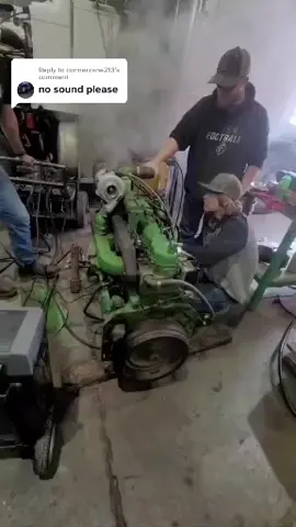 Replying to @connerzane213 no sound, trying to run away#runawayengine #shesarunnershesatrackstar #johndeeregreen #dieselpower #diesel 