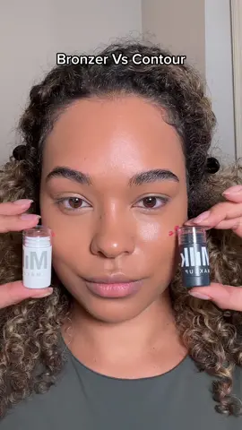 Bronzer VS Contour! I personally prefer to use bronzer as my contour  Using @milkmakeup sculpt & bronzing stick  #bronzervscontour #makeuptips 