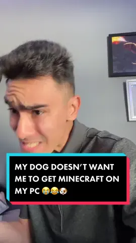 My dog doesnt want me to get minecraft on my PC 😭😂🐶 #fyp #thevincentmottola #caillou #Minecraft 