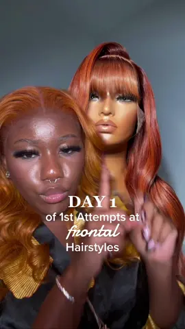 @zhanealiya  ✨ How’d I do? 💀🧡 13×4 14” ginger frontal wig from @celiehair! Use: 