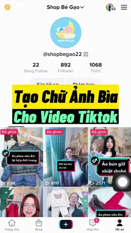 Cách tạo khung chữ ảnh bìa cho video Tiktok #damvantuan 