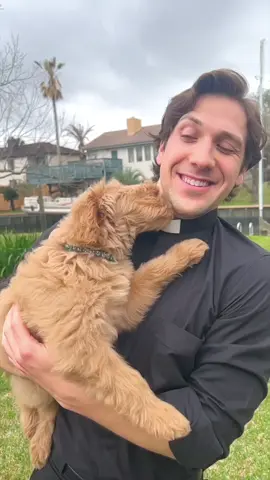 A priest & a puppy  #catholicpriest #priesthood #catholiclife #priest #catholic #romancatholic #catholicism #catholicchurch  #catholicfamily #dogs 