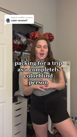 Replying to @crw838 what color are the shorts??? #colorblind #achromatopsia #color #blind #blindness #accessibility #trip #travel #packing #clothing #beauty #foryou #fyp #disney #disneyworld #waltdisneyworld 