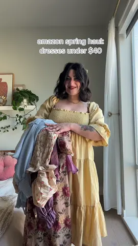 amazon haul: dresses under $40! Linked in bio, i’m wearing an xl in all of these! 🫶🏻🌼 #amazonfashionfinds #midsizehaul #midsizestyle #midsizegal #amazondresses #midsizequeens #amazonstyle #midsizeoutfits #midsizeinspo  