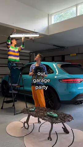 (Flash warning) it’s a party for two but that’s how we like it 😆👨🏻‍🤝‍👨🏼 #interiordesign #Home #homedesign #garageparty #mancave 