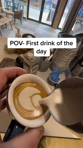 POV- First drink of the day #speciality_coffee #pov #coffeetok #oat #flatwhite 