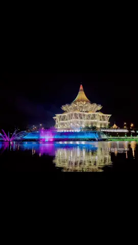 The view of Sarawak Dun at night #dunsarawak #kuchingwaterfront 