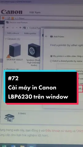 Part 72 Cài máy in Canon LBP6230 trên windows #suamaytinh #windows #thuthuatcongnghe 