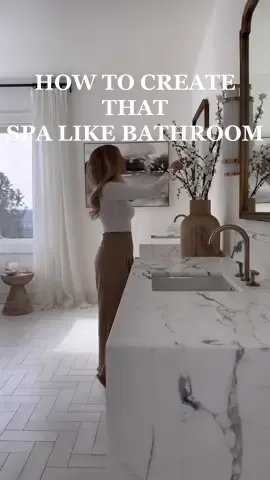 HOW TO CREATE a Spa Like Bathroom⁣ 🤍 ⁣ When designing our Primary Bathroom I knew that I wanted it to feel light & bright, yet have that cozy spa like feeling.   #organicmodern #spabathroom #homedecor #springrefresh #DIY #stylingtips #barhroominspo #modernhome 