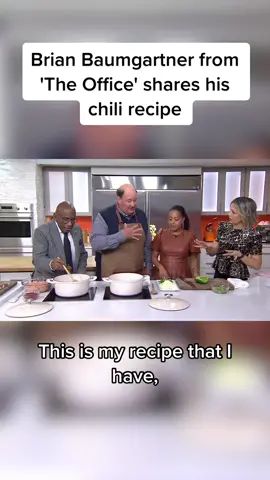 #KevinMalone may have a secret #chili recipe, but @bbbaumgartner is sharing his for all of us to try! One thing Brian and Kevin's chilis have in common? Undercook the onions! Head to http://today.com for the recipe. #TODAYShow #3rdHourTODAY #TheOffice