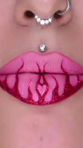 What would you call this lip? 💖🔥 #lipstick #makeup #foryou #fyp #lipart #glitter 