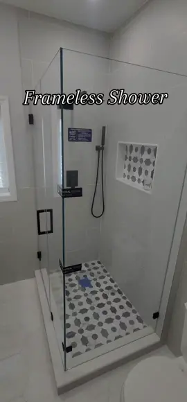 Frameless Corner Shower Completed in Kearny NJ #showerdoors #allglass #matteblack 