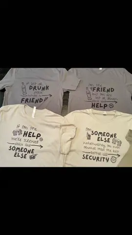 “Matching” shirts for an annual friends trip. Seems like a fun group of people. Although security looks like she means business. #customtees #tipsy #sublimation #cutestsecurity #SmallBusiness #punkyspersonalizations 