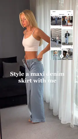 Style a maxi denim skirt with me! 💎 #maxidenimskirt #maxidenimskirtoutfit #OOTD #outfit #outfitinspo #fitcheck #boohoo #boohoohaul @boohoo 