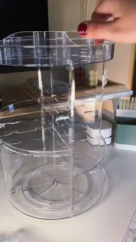 This 360 Degree Spinning Makeup Organizer is the definition of organization goals!                                                                  Product linked on my Amazon Storefront under Skincare + Beauty #CapCut #skincare #beauty #makeup #makeuporganization #360organizer #organizer #acrylic 