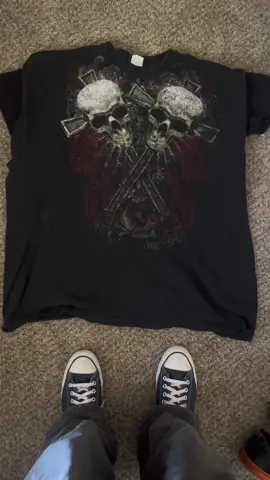 All thrifted too😮‍💨😮‍💨#Emo #y2k #goth #thrifted #fashion #emofashion #clothes #style #southpole #shirt #cross #y2kemo #thirfting #thriftfinds #goodwillbins #resell #reseller #08 #skaterstyle #outift #hardfits 