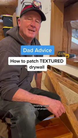 How to patch a hole in drywall that is textured. EASY. A few tips: 1. Don’t put the screw in so far it pushes the drywall back 2. Test texture spray, you may not need the smoothing I did  3. Spend 5 mins a day & this process goes quick 4. Repaint your whole wall if you have time. I went back and painted the whole thing  Love, Dad #DadAdviceFromBo #dadadvice 