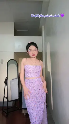 Picnic date outfit 💜 #terno #cuteootd #coords #purple #ternoskirt 