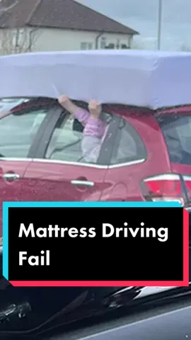 Driver and passenger cling onto  mattress as it sits on the roof of a moving car. LINK IN BIO.  .  .  .  . #CaughtOnCamera #Wirral #Leasowe #DrivingFail #Bizarre