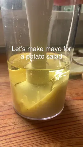 I love cooking from scratch. I can better control the quality of my food, avoid added preservatives, and reduce plastic waste. I make mayo pretty much every week. I use it for making things like coleslaw, dips, sandwich spreads, deviled eggs, garlic bread, potato salad, dressings and more. Recipes for mayo and potato salad are below. 🚨Don't try this mayo method unless you have an immersion hand blender, like the one I'm using in this video. Check out my Amazon Storefront if you're interested in this one. Link in my bio. Mayo Recipe •1 cup neutral oil (I use vegetable) •1 egg (whole or just the yolk) •1 Tbs vinegar (or lemon juice) •1 pinch salt •1 bloop of mustard (or pinch of mustard powder) •Add all the ingredients to a narrow container, preferably the one that came with your blender •Place immersion blender over the egg and resting at the bottom of the container. •Blend while keeping the blade at the bottom. Once most of the ingredients have emulsified you can lift to incorporate the last bit of the oil. •Store in the fridge for about a week. Without preservatives, homemade mayo has a shorter shell life. Potato Salad Recipe •Cut potatoes in half and boil until fork tender. •After that cool, peel off the skins with a spoon or knife, and cut to bite size. • Add mayo and mustard as the base. Vinegar can go here as well. •Add what you like now-pickles, fresh onion, bacon, jalapeños, celery, hard boiled eggs (I prefer to top mine with deviled eggs. •Spice it up with dry ingredients like, dill, celery seed, garlic, salt and pepper, paprika, etc. #amateurfoodalchemist #mayo #mayonnaise #homemade #potatosalad #scratchcooking #madefromscratch #comfortfood