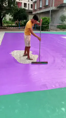 Acrylic basketball court paint construction