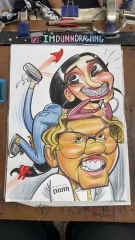 Last year I drew this raw couple 😂! So much fun #caricaturas #caricature #santasenchantedforest