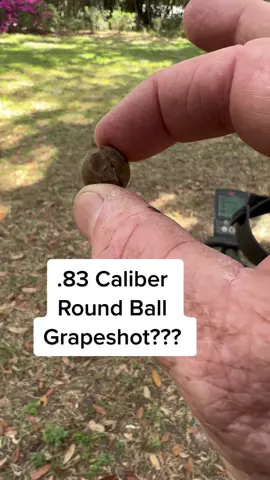 .83 Caliber lead round ball…is it grapeshot? #metaldetecting #metaldtectingfinds #minelabequinox800 #relic #relichunting #civilwar #americancivilwar #grapeshot #cannon #fyp #foryourpage #relicrescueusa