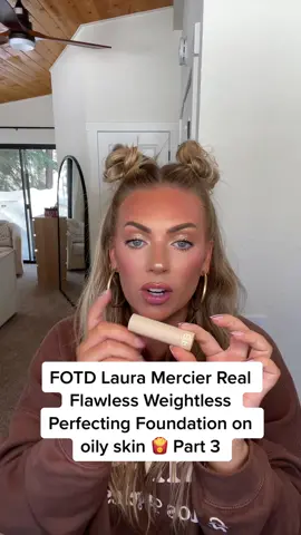 FOTD Laura Mercier Real Flawless Weightless Perfecting Foundation on oily skin 🍟 Part 3 #lauramercierrealflawless #oilyskin #fotd #lipoftheday 